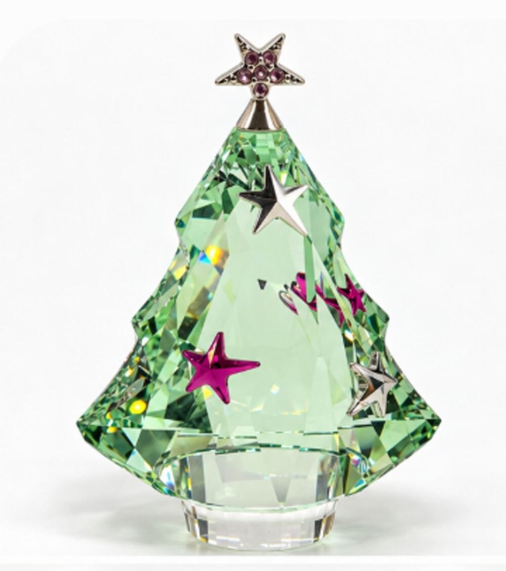 Swarovski Christmas Tree Chrysolite 5003401 Crystal Figurine Retired Box